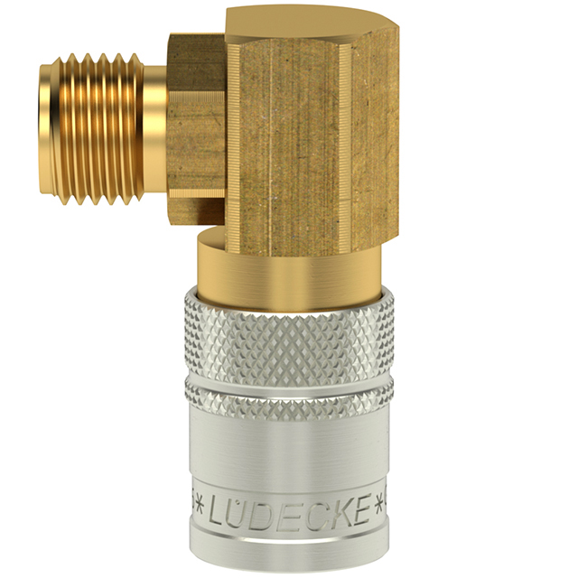 TEMPERIER-KUPPLUNG OHNE VENTIL G1/4"A,MS58,DN6,90°,FLACHDICHTEND TEMPERIER-KUPPLUNG OHNE VENTIL G1/4"A,MS58,DN6,90°,FLACHDICHTEND